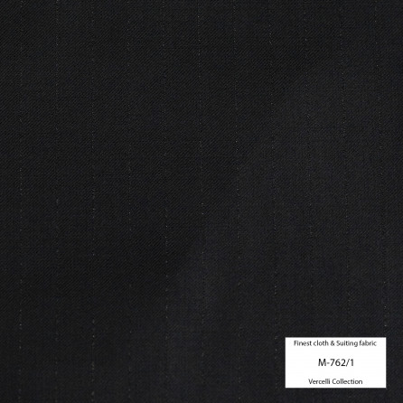 M762/1 Vercelli VII - 95% Wool - Đen sọc ẩn ánh kim